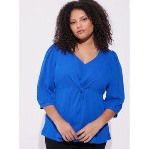 Womens Size M/L Torrid Tie Front Blouse NWT